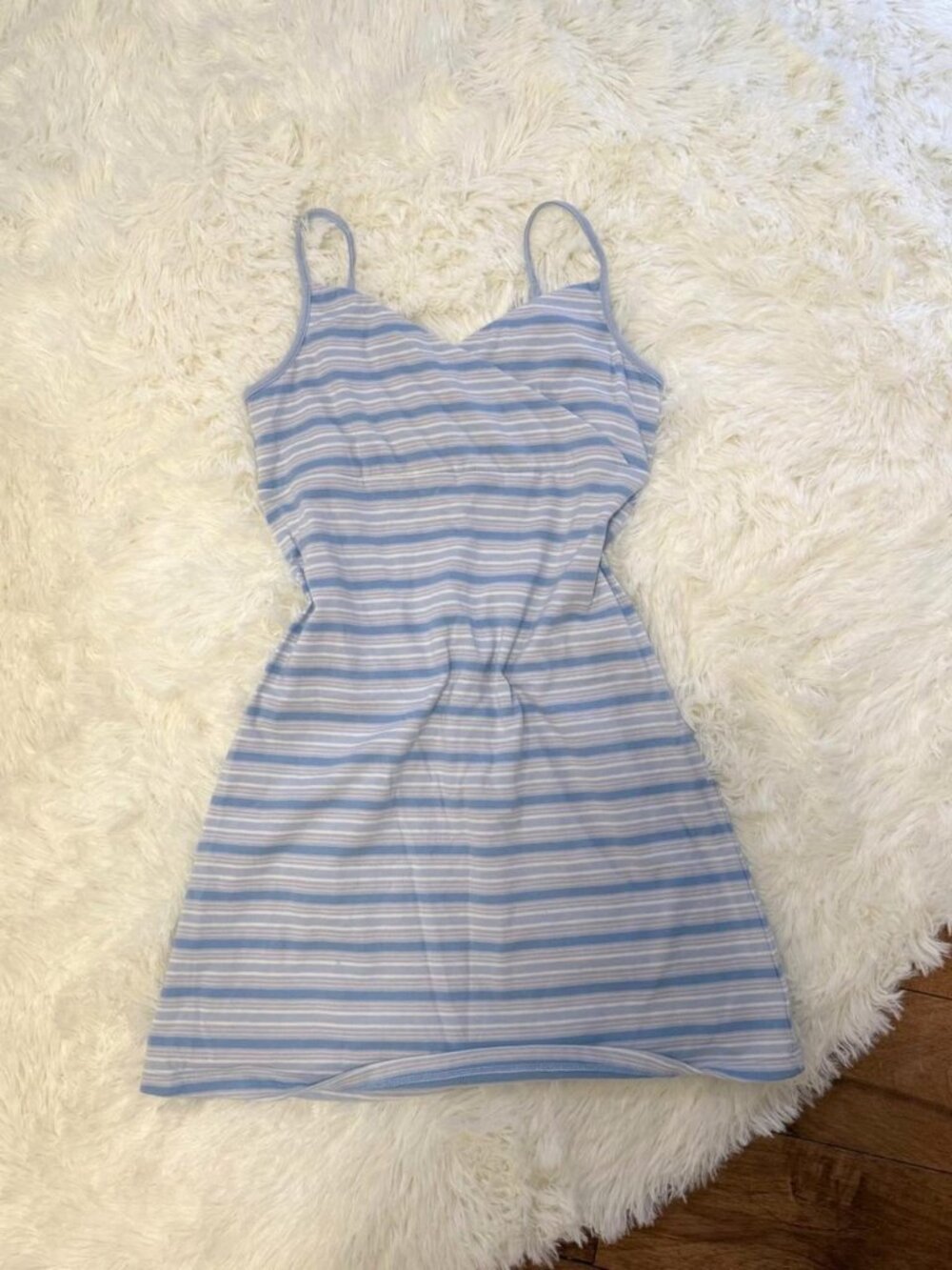 White Striped Cami Mini Dress